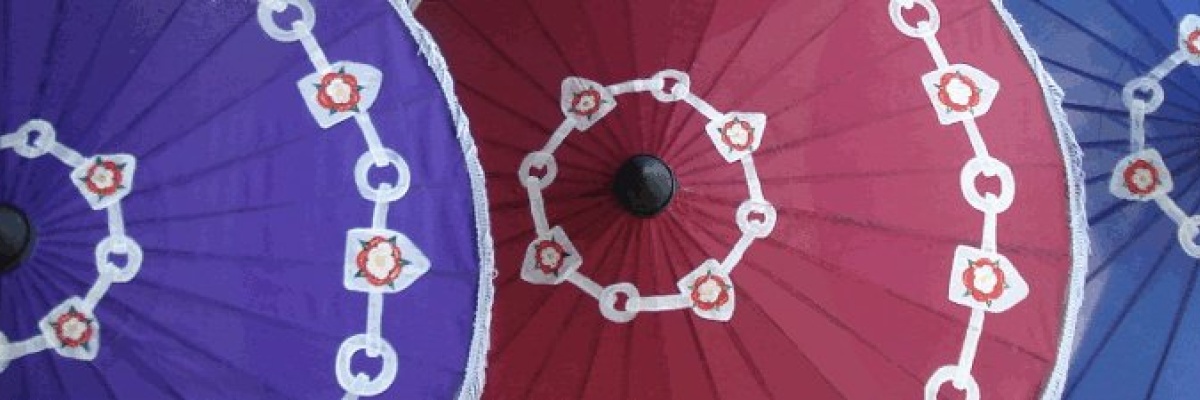 Artificial Silk, Fabric Umbrellas - Custom Painted Umbrellas