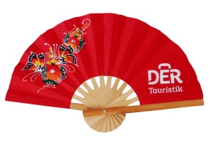 Customized, promotional folding hand fans - Samples