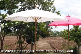 Fabric Umbrellas 250 cm diameter off-white and pink
