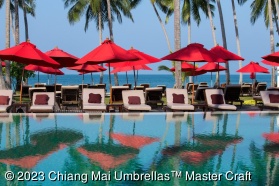 Image - Market Umbrellas in Red at Hotel Pool