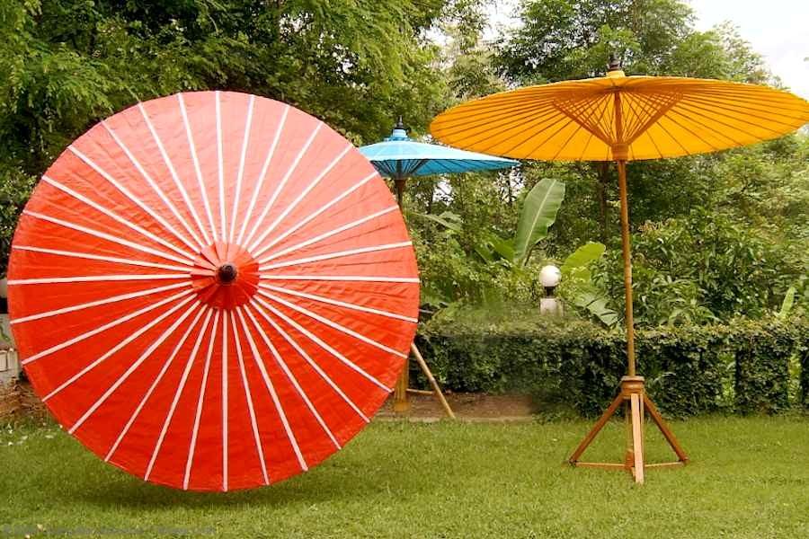 custom led patio umbrellas LED Double-Sided Patio Umbrella with Base
